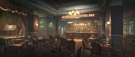 1930s Bar Interior, Fantasy Speakeasy Art, Bar Concept Art, Shanghai 1920s Aesthetic, Antique Shop Interior, 1930s Shanghai Aesthetic, 1930 Aesthetic, Old Shanghai Interior, 1930s Aesthetic