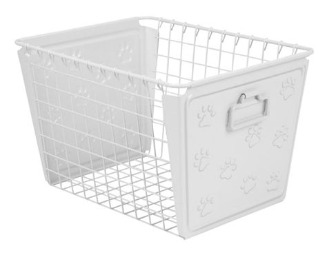 Rebrilliant Paws Metal/Wire Basket | Wayfair Dog Toy Organization, Metal Wire Basket, Timeless Looks, Wire Design, White Storage, Nursery Organization, Charm School, Wire Basket, Declutter Your Home