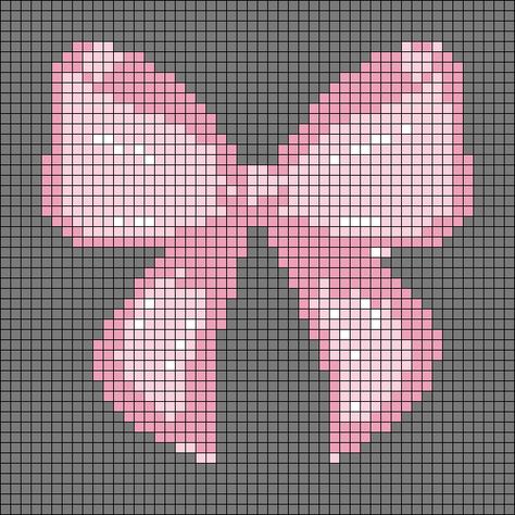 Alpha pattern #176972 | BraceletBook Bow Alpha Pattern, Bow Cross Stitch, Crochet Alpha Patterns, Alpha Patterns Bracelet, Coquette Accessories, Crochet Coquette, Pixel Grid, Accessories Kawaii, Grid Patterns