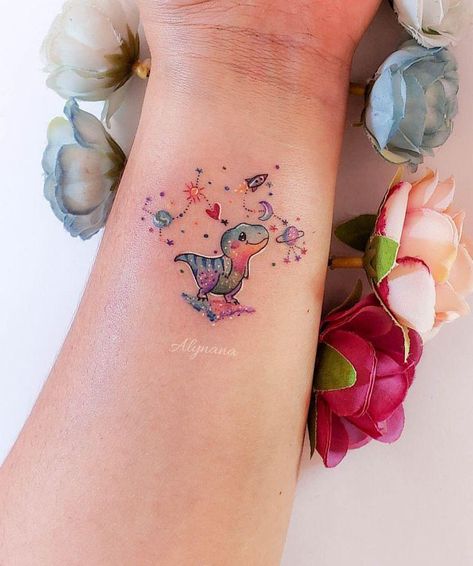 Arlo Tattoo, Rex Tattoo, T Rex Tattoo, Art Galaxie, Wrist Tattoo Designs, Dinosaur Tattoos, X Tattoo, Mini Tattoo, Small Wrist Tattoos