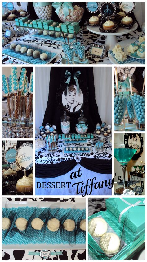 This Breakfast at Tiffany's inspired dessert table was created by Bridal & Baby for a Bridal Shower themed "Dessert at Tiffany's". All of these delish treats and finishes can be found on www.bridalandbaby.com Candy Bars Ideas, Baby Shower Ideas For Boys Themes, Tiffany Blue Wedding Cake, Blue Candy Bars, Bars Ideas, Tiffany Blue Wedding Theme, April Baby Shower, Baby Shower Ideas For Boys, Best Baby Shower Ideas