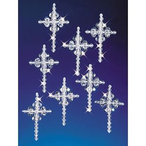 The Beadery Crystal Crosses Beaded Ornament Kit Holiday Beading, Beaded Snowflakes, Beaded Christmas Ornaments, Christmas Bead, Beaded Cross, Beaded Crafts, Ornament Kit, Seasonal Crafts, Christmas Ornament Crafts