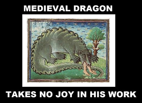 Sad medieval dragon - Imgur Dragon Medieval, Medieval Drawings, Medieval Dragon, Medieval Artwork, Medieval Paintings, Medieval Life, Mythical Animal, Book Of Hours, Medieval Manuscript