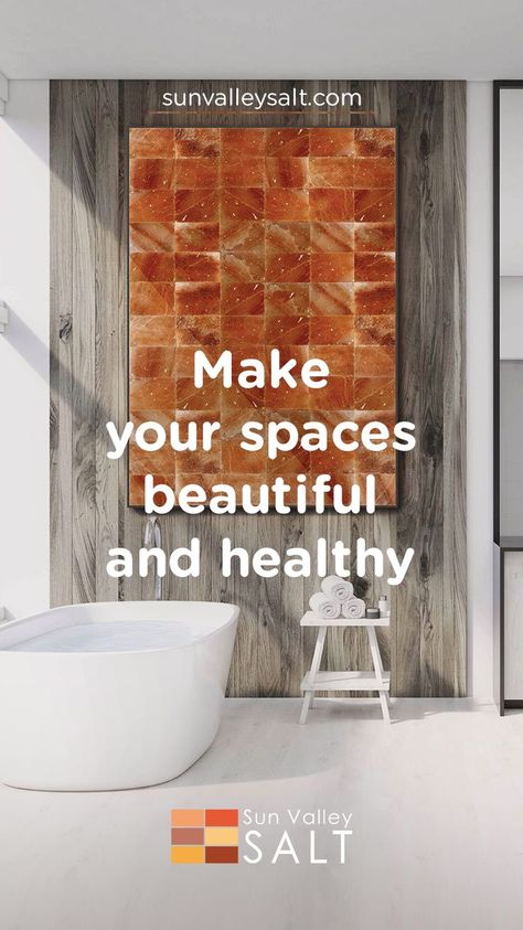 salt panels in bathroom Himalayan Salt Wall, Salt Wall, Reiki Room, Sun Valley, In Bathroom, Partition Wall, Art Installation, Himalayan Salt, Bathroom Sets