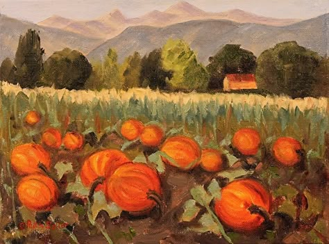 2d Felting, Cloud Painting Acrylic, Nature Paintings Acrylic, Pumpkin Paintings, Fall Landscape Painting, Acrylic Painting Inspiration, Farm Paintings, Easy Acrylic Painting, Abstract Art Painting Techniques