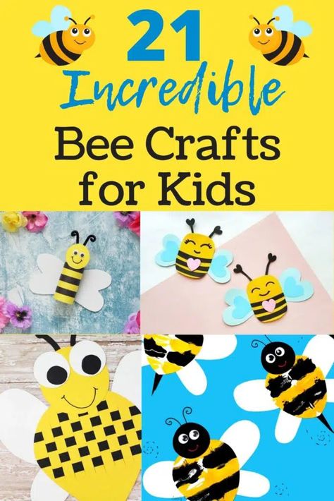 bee crafts for kids including paper bees, symmetry art, and paper weaving craft bee for kids Bee Craft Ideas, Bumble Bee Crafts, Bees For Kids, Bumble Bee Craft, Bee Craft, Bee Crafts For Kids, Bee Activities, Fun Summer Crafts, Bug Crafts