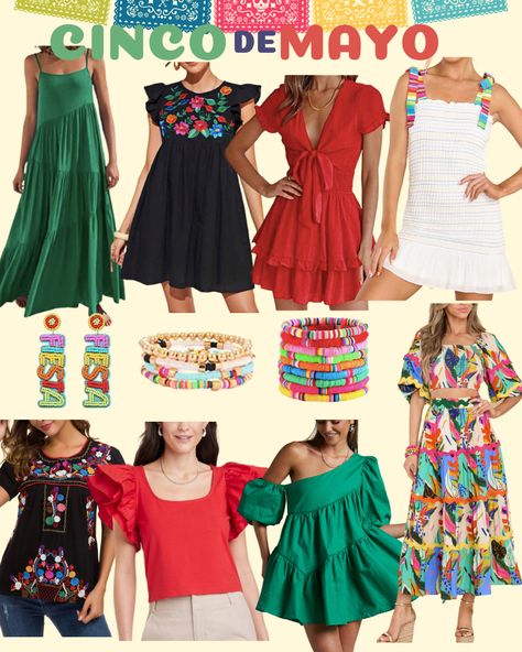 Mexican Theme Dress Up, Fiesta Themed Party Outfit, Taco Party Outfit Ideas, Final Fiesta Bachelorette Outfit Ideas, Fiesta Party Outfit Ideas, Mexican Themed Dress, Mexican Theme Party Costume, Mexican Inspired Outfit Women, Mexican Attire Women Party