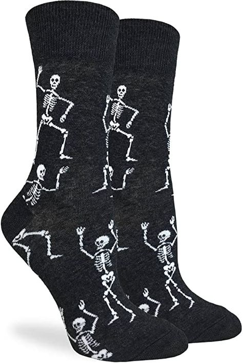 Amazon.com: Good Luck Sock Women's Halloween Skeletons Socks - Black, Adult Shoe Size 5-9: Clothing Skeleton Crew, Women Skeleton, Black Skeleton, Halloween Socks, Sock Animals, Estilo Punk, Halloween Skeleton, Novelty Socks, Halloween Skeletons