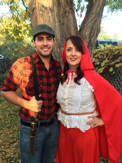 Halloween costume red riding hood and huntsman Red Riding Hood And Huntsman Costume, Woodsman Costume, Huntsman Costume, Grandma Costume, Red Ridding Hood, Teacher Costumes, Red Rising, Little Red Riding Hood, Lumberjack