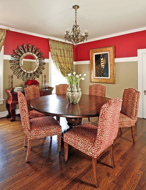 red and beige room images | Two tone wall in the dining room with beige and red Beige Room, Dining Room Paint, Dining Room Colors, Rooms Ideas, Traditional Dining Room, Design Del Prodotto, Ideas Pictures, Living Room Paint, Paint Ideas