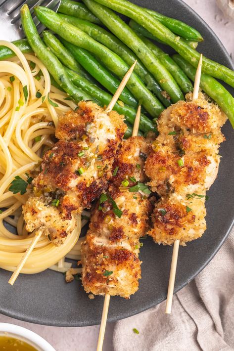 Chicken Spedini Recipe, Chicken Spiedini, Skewered Chicken, Herb Butter Sauce, 40 Aprons, Panko Chicken, Best Paleo Recipes, Italian Breadcrumbs, Chicken Kabobs