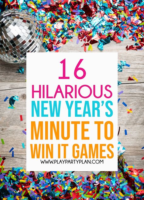 Games Tattoo, Family New Years Eve, Kids New Years Eve, New Year's Eve Activities, New Years Eve Games, New Year's Games, Eve Game, Minute To Win, New Years Activities