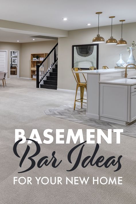 Unique Finished Basement Ideas, 2024 Basement Trends, Bar Ideas For Home Basement Modern, Basement Design Ideas Layout, Modern Basement Bar Ideas, Basement Bar Designs Layout, Unique Basement Ideas, Open Basement Ideas, Modern Farmhouse Basement