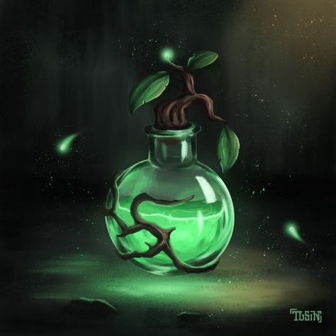 Artifact Art, Green Liquid, Bottle Drawing, Props Concept, Magic Bottles, Props Art, Fantasy Props, Game Concept Art, One Drop