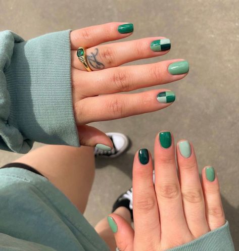 Multi green/ st. Pat St Patrick's Day Nails, Nail Piercing, St Patricks Day Nails, Nails Now, Vibrant Nails, Nail Design Ideas, Lip Butter, Moisturizer For Dry Skin, Fabulous Nails