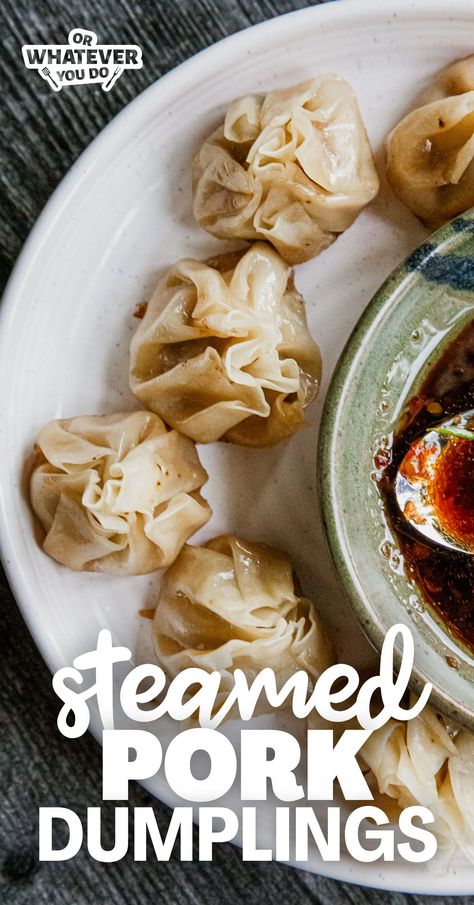 Steamed Pork Dumplings Steamed Dumplings Recipe, Wonton Wrapper Recipes Appetizers, Prime Rib Recipe Easy, Steamed Pork Dumplings, Night Make Up, Leftover Prime Rib Recipes, Steamed Pork, Pork Dumplings, Awesome Appetizers