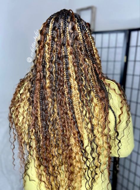 Colorful Bohemian Braids, Miami Baecation, Knotless Bohemian Box Braids With Color, Bohemian Knotless Braids With Color, Adult Hairstyles, Bohemian Box Braids, Braids With Color, Bohemian Knotless Braids, Bohemian Knotless