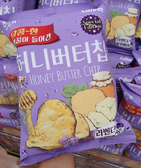 Snack Korea, Honey Butter Chips, Tout Rose, Korean Snacks, Asian Snacks, Junk Food Snacks, Cute Snacks, Japanese Snacks, Honey Butter