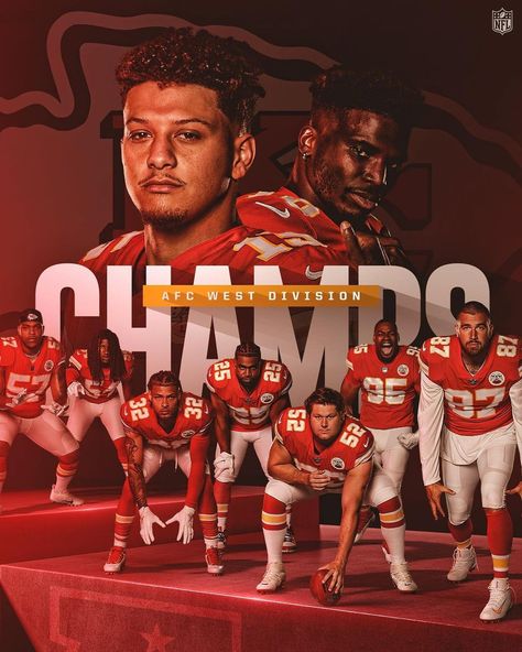 Patrick Mahomes ✪ (@teammahomes15) posted on Instagram: ��“Make it 6 AFC West titles in a row‼️” • Dec 27, 2021 at 12:29am UTC Red Kingdom, Go Tv, Sport Portraits, Superbowl Champions, Kansas City Chiefs Football, Chiefs Football, Kc Royals, Patrick Mahomes, Sports Graphic Design