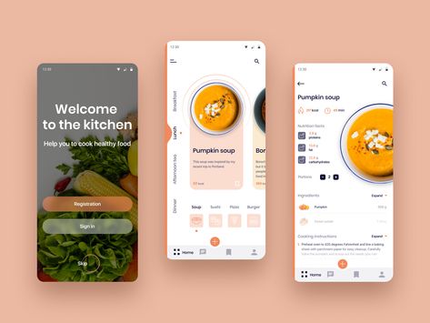 Recipes App Design, Menu App Design, Recipe App Design, Diet App Design, Recipe App Ui Design, Food App Interface Design, Uxui Design, Application Ui Design, Desain Ux