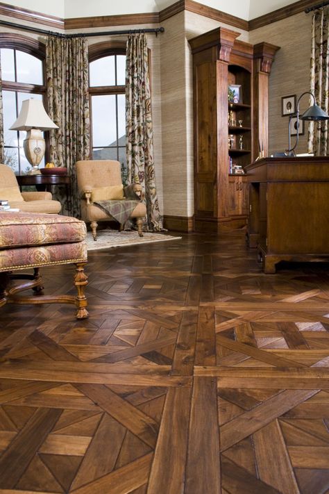 Legendary Hardwood Floors_ParquetryFlooring_Parquetry Bordeaux Walnut Floor_Kohler,WI Hygienic Aesthetic, Parquetry Flooring, Bathroom Sauna, Walnut Flooring, Parquetry Floor, Walnut Hardwood Flooring, Wood Floor Pattern, Wood Floor Design, Refinishing Hardwood Floors