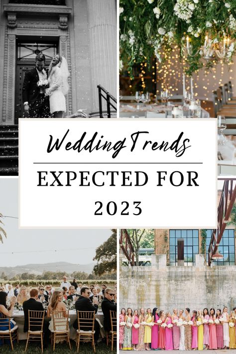 2023 Wedding Trends | Wedding Inspiration | Denise Fung Harpist. 2023 is going to be another exceptional year full of unique wedding trends! Discover mismatched bridesmaids dresses, wedding film photography, full weekend weddings, and statememt florals. Inspo for your upcoming wedding! Read about my favorite 2023 wedding trends on the blog! Wedding Table Trends 2023, 2023 Bridal Colors, Wedding Table Decorations 2023, Boho Classy Wedding Decor, Upcoming Wedding Trends, 2023 Outdoor Wedding Trends, Bridesmaid 2023 Trends, Wedding Trends 2023 Flowers, Wedding Flower Trends For 2023