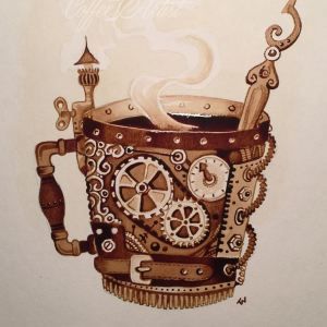 Steampunk Coffee, Big Coffee Mugs, Steampunk Ideas, Coffee Tattoos, Real Coffee, Coffee Painting, Coffee Is Life, Steampunk Art, Steam Punk