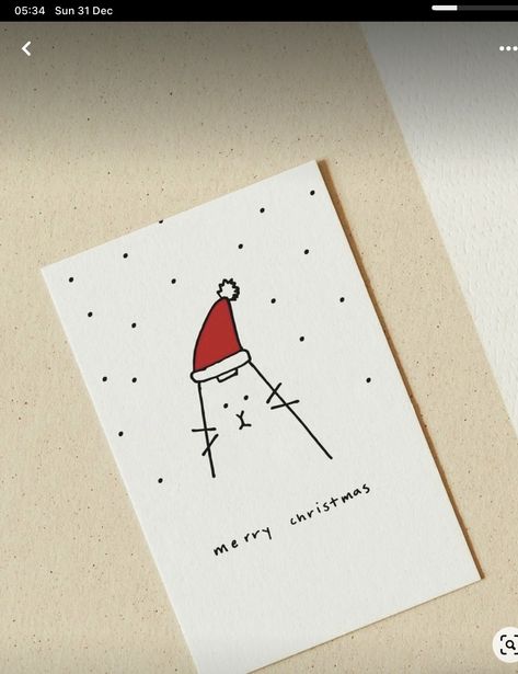 Homemade Card Christmas, Christmas Cards Template Free, Christmas Cards Drawing, Easy Christmas Drawings, Handcrafted Christmas Cards, Origami Cards, Arte Aesthetic, Diy Holiday Cards, Cute Christmas Cards