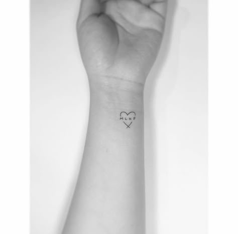 Motherly Love Tattoo, Micro Tattoo Husband And Wife, Tattoo For 2 Kids, Small Tattoo For Kids, Small Initial Tattoo Ideas, Tiny Initial Tattoo, Small Tattoos Matching, Small Tattoo For Women, Kids Initial Tattoos