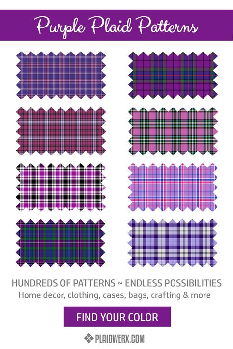 Traditional and original plaid patterns with purple as the primary, or prominent secondary, color. Plaids Patterns, Patterns Aesthetic, Purple Plaid Pattern, Plaid Pattern Design, Burberry Pattern, Stripes Pattern Design, Fashion Drawing Tutorial, Textile Prints Design, Textile Pattern Design