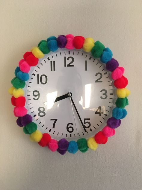 Classroom Clock Decorations, Classroom Clock Ideas, School Year Themes, Decorating Toddler Girls Room, Classroom Clock, Preschool Decor, Classroom Planning, Rainbow Sign, Prek Classroom