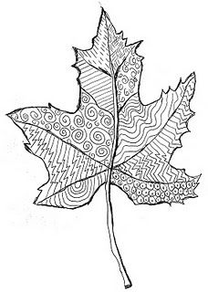 line design with marker + analogous crayon + watercolor resist =  elements of art...  perfect for fall intro Classe D'art, Leaf Coloring Page, Fall Art Projects, Art Projects For Kids, Homeschool Art, Adult Colouring, Glam Decor, Zentangle Art, Zentangle Patterns