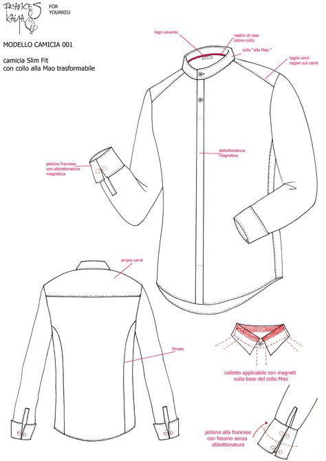 frances kaya shirt collection magnet style placket Shirt Collar Design, Mens Shirt Pattern, Shirt Collar Pattern, Fashion Illustration Collage, Fashion Design Books, Fashion Design Template, Pattu Saree Blouse Designs, Technical Design, Fashion Sketchbook