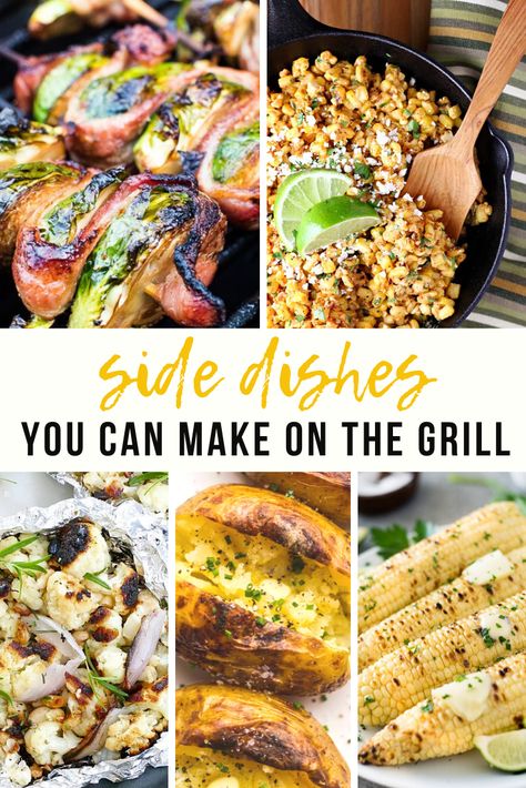 These side dishes you can make on the grill are simple, easy, and packed with flavor. Cooking On Grill Ideas, Easy Grilling Sides Dishes, Sides To Make On The Grill, Sides On Grill, Easy Grilled Side Dishes, Easy Grilled Meals, Easy Grill Sides, Best Grill Sides, Sides To Cook On The Grill