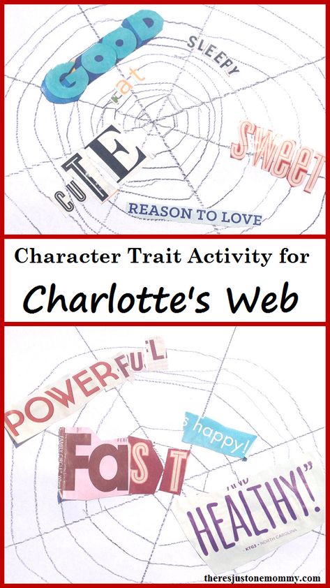 Charlottes Web Projects, Charlottes Web Activity, Charlotte's Web Craft, Charlottes Web Activities, Charlotte's Web Book, Homeschool Literature, Character Traits Activities, Spider Web Craft, Charlotte’s Web