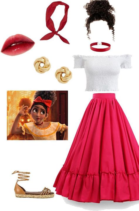 Encanto Outfit Ideas Disney, Skirt And White Top, Dolores Madrigal, Disney Bound Outfits Casual, Princess Inspired Outfits, Disney Outfits Women, Disney Themed Outfits, Classic Halloween Costumes, Tema Disney