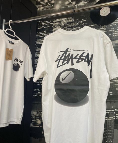 #nike #stussy #clothing #clothes #hypebeast #hype #tshirt #tshirtdesign Stussy X Nike T Shirt, Stussy Tshirt Design, Stussy 8 Ball Shirt, Stussy Tshirt Outfit, Stussy Clothes, Hype Tshirt, Hypebeast Brands, Stussy Tshirt, Stussy Clothing