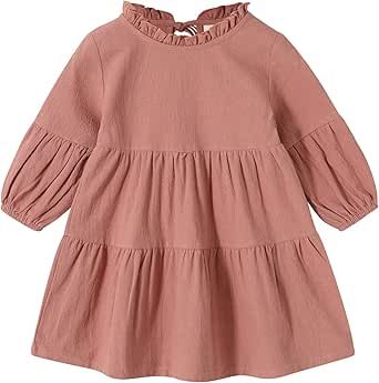 Toddler Kids Baby Girl Dress Lantern Long Sleeve Solid Color Casual Dresses Girls Fall Winter Outfit Clothes Cute Lantern, Lantern Dress, Girls Fall Dresses, Toddler Girl Fall, Material Dress, Girls Fall, Skin Design, Dresses Casual Winter