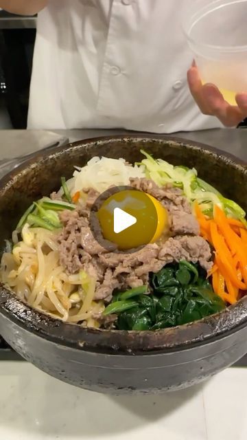 Dolsot Bibimbap, Bibimbap Recipe, Plant Based Whole Foods, Sesame Seed, Hot Stones, Asian Foods, Korean Bbq, All Vegetables, Food Stuff