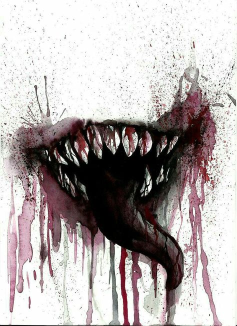 Mouth Tattoo, Monster Mouth, Metal Teeth, Scary Drawings, Creepy Drawings, Art Chinois, Mouth Drawing, 다크 판타지, Creepy Art