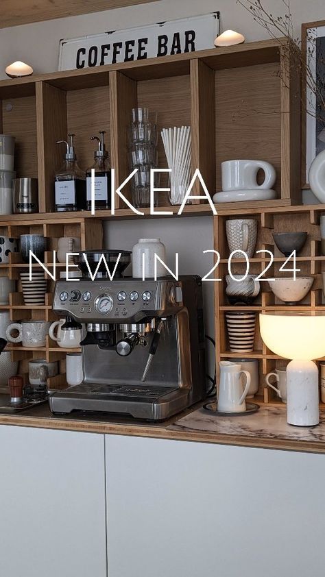 E. Stübing | IKEA FIND 🇸🇪👌 New in 2024 Definitly musthave shelf. . Perfect for my Coffee bar. What do you think? Don't forget to like and save for… | Instagram Ikea Havsta Coffee Bar, Ikea Coffee Bar Hack, Ikea Coffee Corner, Coffee Bar Ideas Ikea, Ikea Coffee Station, Coffee Bar Ikea, Ikea Hutch, Coffee Area In Kitchen, Ikea Coffee Bar