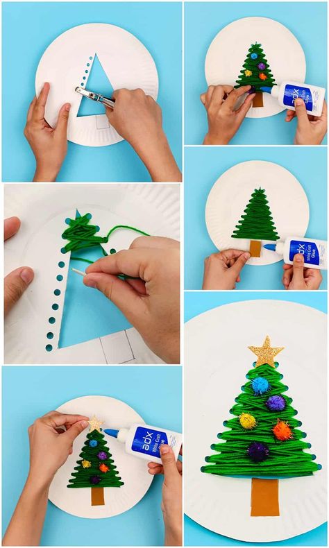 Christmas Decorations Preschool Crafts, Easy Christmas Crafts For Class Party, Art Crafts Christmas, Eyfs Christmas Crafts Ideas, Make It Take It Christmas Crafts For Kids, Year 5 Christmas Craft, Christmas Crafts Age 7, Children’s Christmas Tree Decorations, Class Christmas Art Project