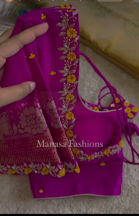 Simple Kasu Maggam Work Blouses, Machine Maggam Work, Simple Maggam Designs For Blouses, Pink Blouse Work Designs Pattu, Work Blouses Maggam Latest, Maggam Work Simple Designs, Purple Colour Blouse Designs, Simple Maggam Work Designs For Blouses, Simple Computer Work Designs For Blouses