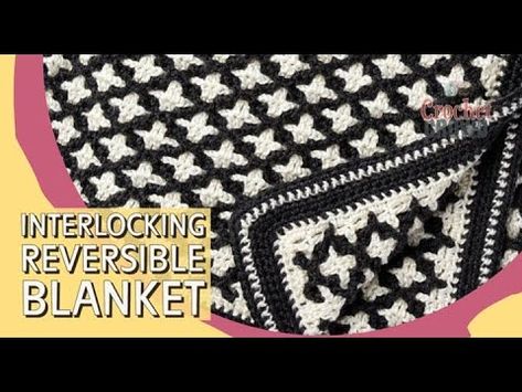 Interlocking Reversible Geometric Crochet Blanket - YouTube Geometric Crochet Blanket, Mosaic Techniques, Crochet Making, Crochet Reversible, Coastal Kitchens, Reversible Crochet, Workshop Inspiration, Geometric Crochet, Interlocking Crochet