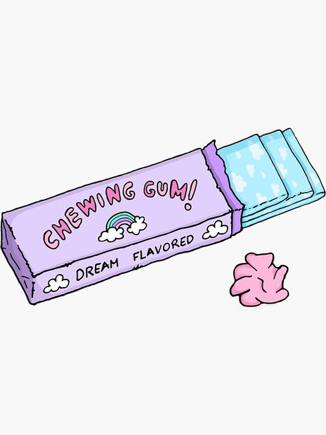 "Chewing gum!" Sticker by Duckiechan | Redbubble Gum Aesthetic, Cute Food Drawings, Cute Kawaii Drawings, Chewing Gum, Dessin Adorable, Kawaii Stickers, Food Drawing, Kawaii Wallpaper, Kawaii Drawings