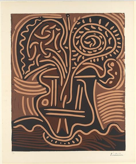 Pablo Picasso | Bouquet in a Vase | The Met Bouquet In A Vase, Francoise Gilot, Picasso Prints, Cubist Movement, Picasso Paintings, Spanish Painters, Linocut Prints, Cubism, Pablo Picasso