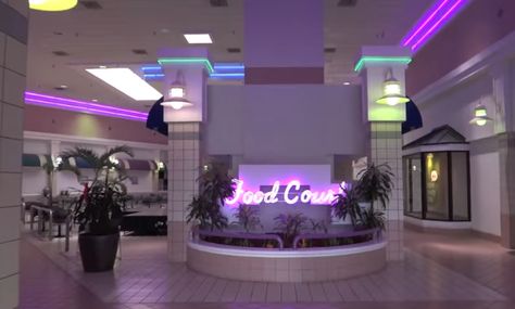 Food court mallsoft 80s Mall, Vaporwave Room, Mall Aesthetic, Abandoned Malls, Dead Malls, Mall Food Court, Vintage Mall, Aesthetic Shop, Liminal Spaces