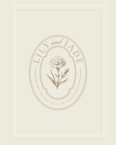 Introducing Lily & Jade, a romantic and natural semi-personalized brand. It’s crafted for those starting their business, on a tight budget, and simply needing assistance to establish themselves. #brandidentity #branddesign #graphicdesign Romantic Branding Design, Romantic Logo Design, Aesthetic Logo Design Ideas, Antique Logo Design, Romantic Branding, Wedding Planner Branding, Event Planner Branding, Planner Branding, Logo Design Wedding