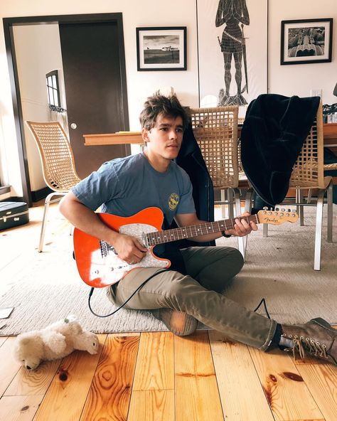 Saturday afternoon 🎸. #HotHubb Brenton Thwaites, Saturday Afternoon, Guitar, Orange, Instagram