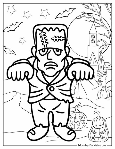 20 Frankenstein Coloring Pages (Free PDF Printables) Halloween Coloring Sheets Free Printable, Frankenstein Doodle, Frankenstein Outline, Simple Frankenstein Drawing, Frankenstein Coloring Pages, Frankenstein Drawing Cartoon, Frankenstein Svg File Free, Frankenstein Printable, Frankenstein Cartoon Art